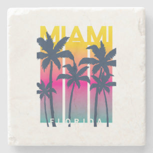 Cool Miami Florida Graphic Design Tees, I Love Mia Stone Coaster