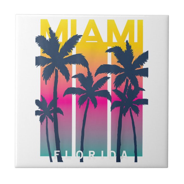 Cool Miami Florida Graphic Design Tees, I Love Mia Tile (Front)