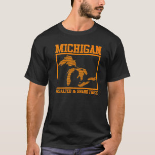 Cool Michigan Unsalted & Shark Free Funny Fisherm T-Shirt