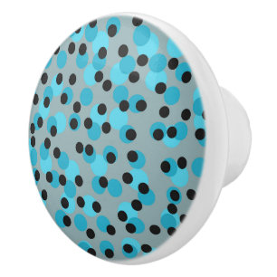 Cool Mid-Century Retro Iceberg Dots Ceramic Knob