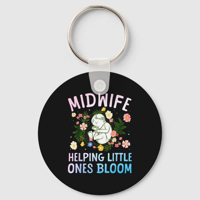Cool Midwife Art For Women Midwifery Doula Nursing Key Ring (Front)