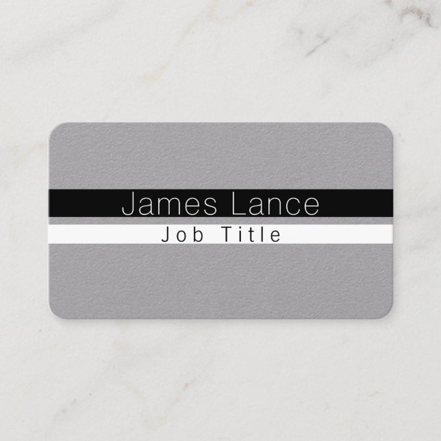 Cool Minimal Black and White Stripes Business Card (Front)
