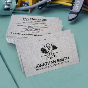 Cool Minimal Electrical & Plumbing Contractor Business Card