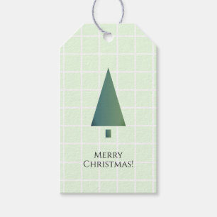 Cool Minimal Green White Christmas Tree Icon Gift Tags