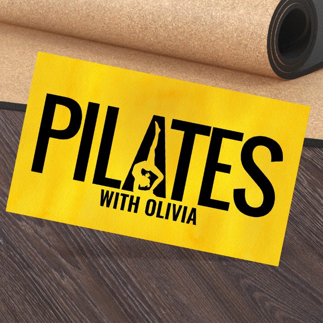 Cool Minimal Pilates Instructor  Business Card (Creator Uploaded)