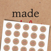 Cool Minimal Printed Kraft Made with love for Gift