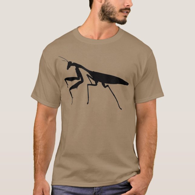 Cool Minimalist Insects Praying Mantis T-Shirt (Front)