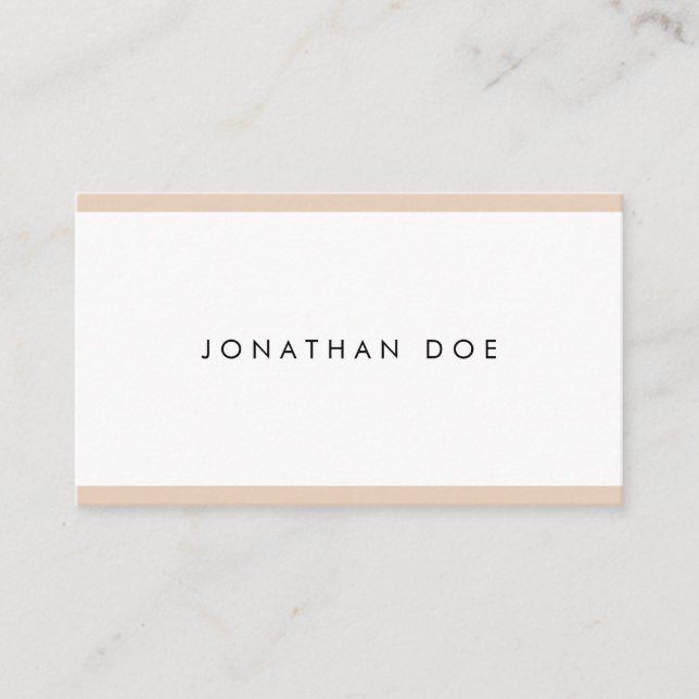 Cool Minimalist Plain Professional Sophisticated Business Card (Front)