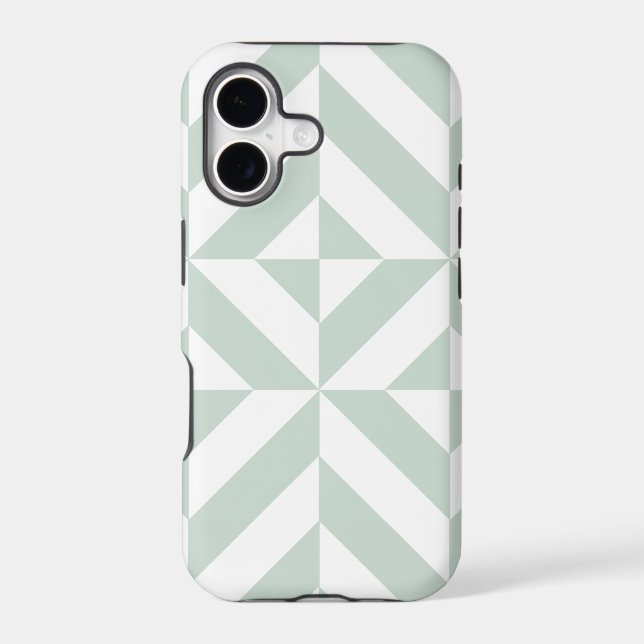 Cool Mint Geometric Deco Cube Pattern (Back)