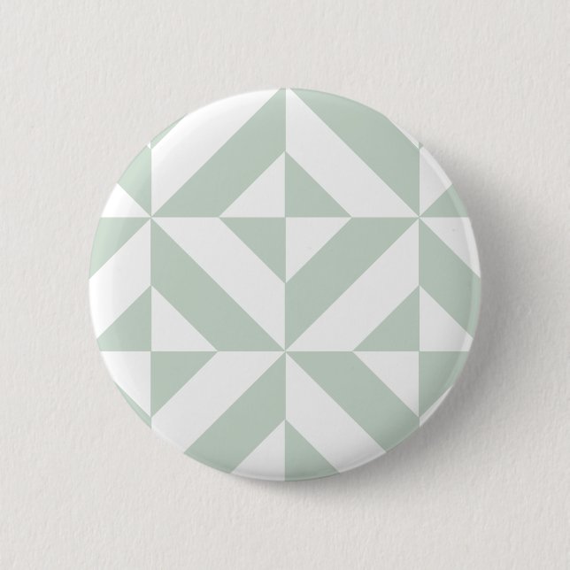 Cool Mint Geometric Deco Cube Pattern 6 Cm Round Badge (Front)