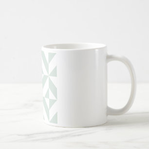 Cool Mint Geometric Deco Cube Pattern Coffee Mug