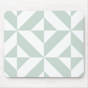 Cool Mint Geometric Deco Cube Pattern Mouse Mat