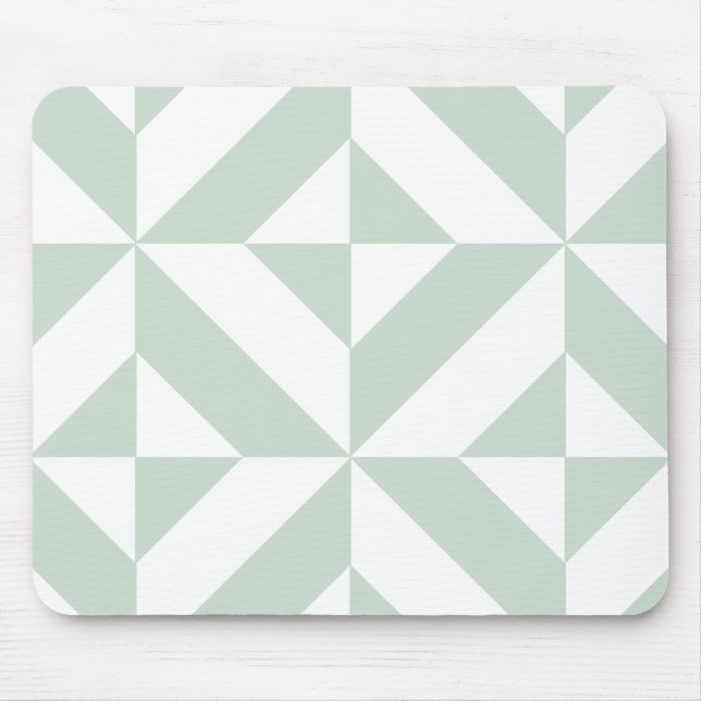 Cool Mint Geometric Deco Cube Pattern Mouse Mat (Front)