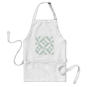 Cool Mint Geometric Deco Cube Pattern Standard Apron