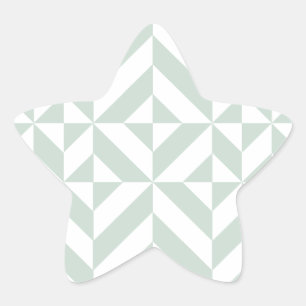 Cool Mint Geometric Deco Cube Pattern Star Sticker