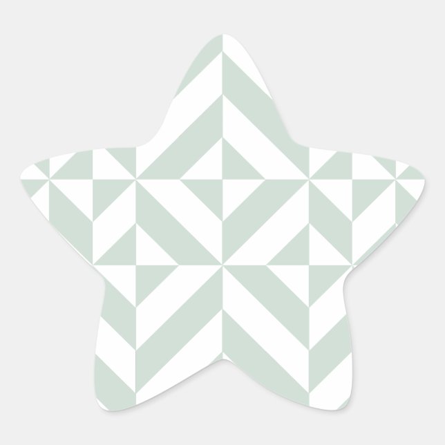 Cool Mint Geometric Deco Cube Pattern Star Sticker (Front)