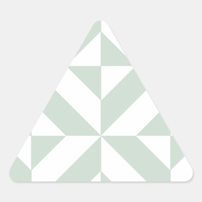 Cool Mint Geometric Deco Cube Pattern Triangle Sticker (Front)