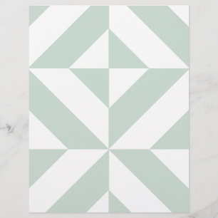 Cool Mint Geometric Deco Cube Scrapbook Paper