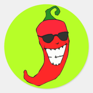 Cool Mister Red Hot Pepper Classic Round Sticker