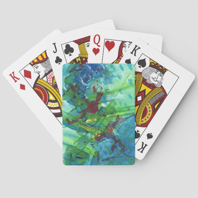Cool Modern Abstract Acrylic Classic Playing Cards (Back)
