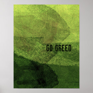 Cool modern abstract go green painting design art poster