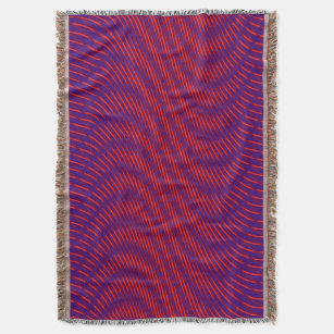   Cool & Modern Abstract Moiré Effect Purple & Red Throw Blanket