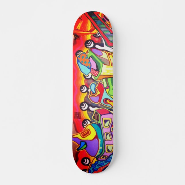 Cool Modern Abstract Street Art Skateboard (Front)