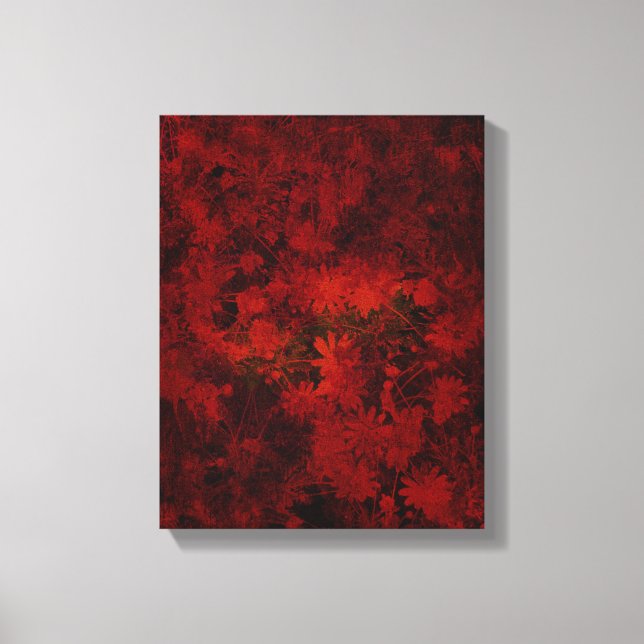 Cool, modern art of floral / flower pattern canvas print (Front)