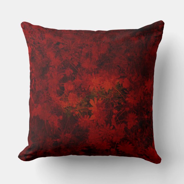 Cool, modern art of floral / flower pattern cushion (Front)