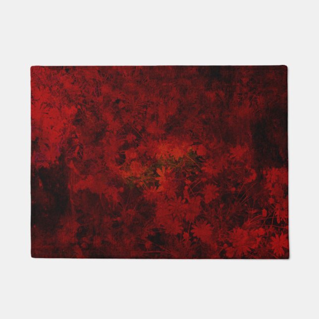 Cool, modern art of floral / flower pattern doormat (Front)