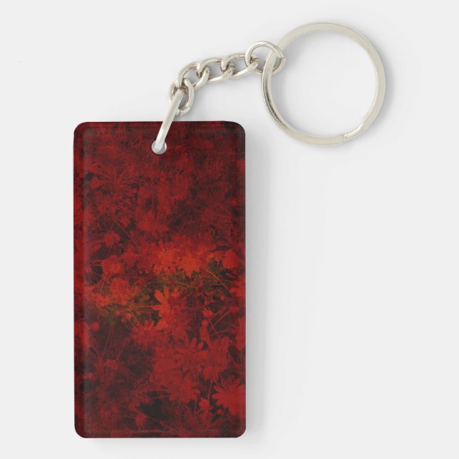 Cool, modern art of floral / flower pattern key ring (Back)