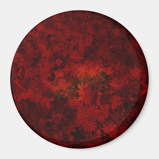 Cool, modern art of floral / flower pattern magnet (Front)