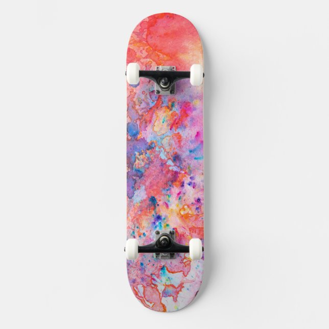 Cool Modern Art Painted Skateboard (Front)