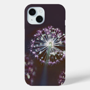 Cool Modern Artistic Purple Floral iPhone 15 Case