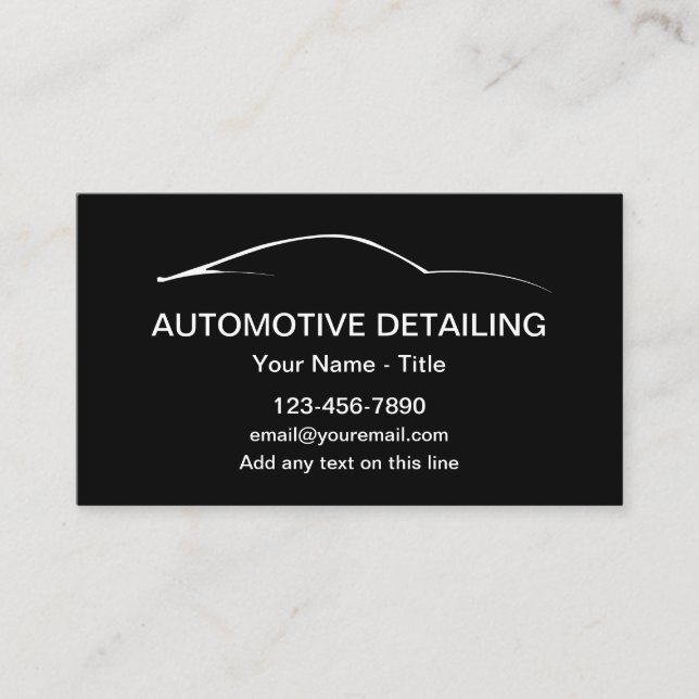Cool Modern Automotive Detailing Business Card  (Front)