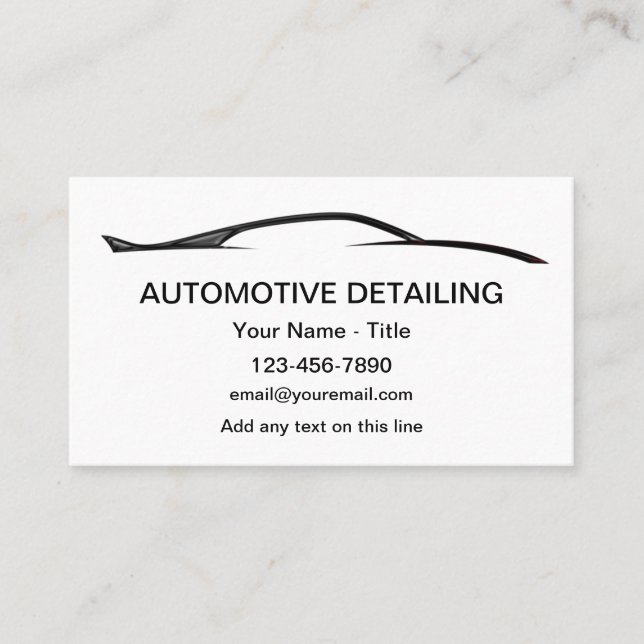 Cool Modern Automotive Detailing Business Cards (Front)
