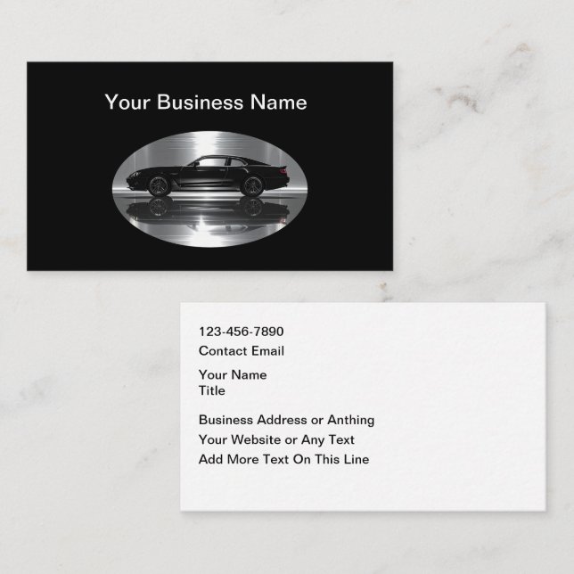 Cool Modern Automotive Theme Business Cards (Front/Back)