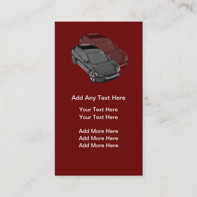 Cool Modern Automotive Themed Business Cards (Front)