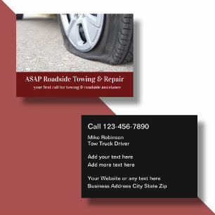 Cool Modern Automotive Towing And Repair Business Card
