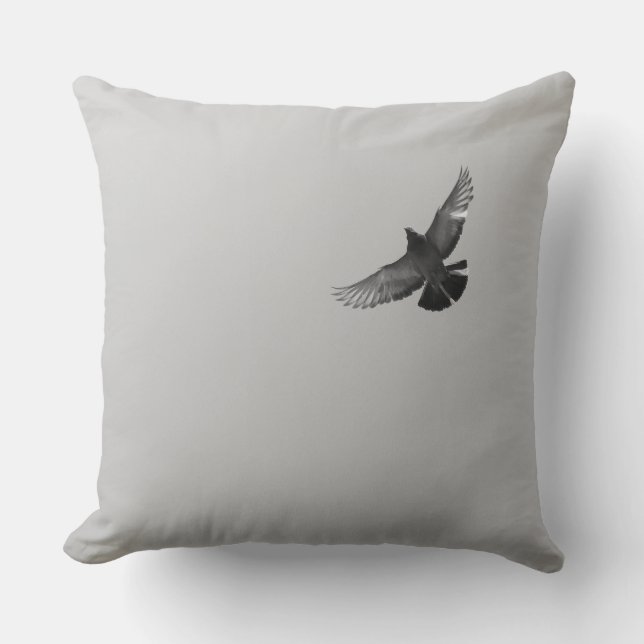 Cool modern B&W flying bird design Outdoor Cushion (Front)