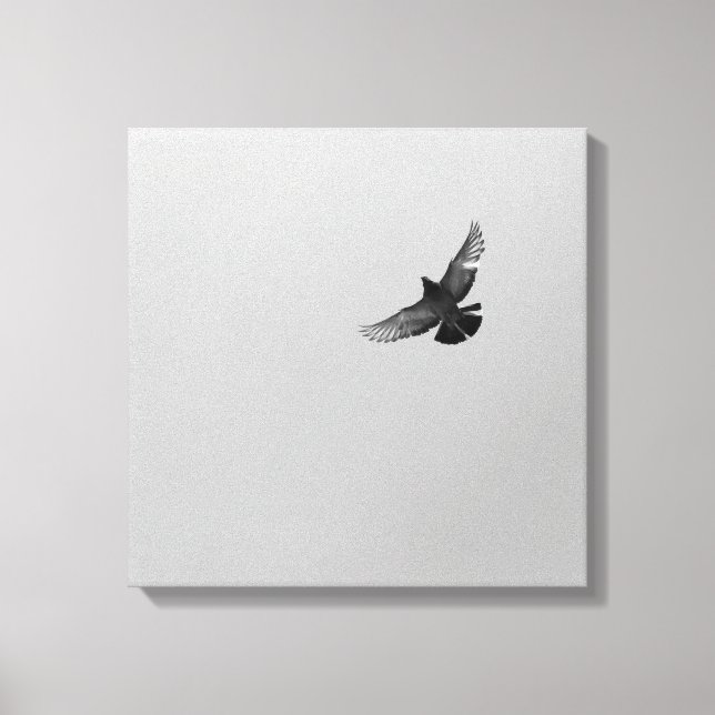Cool Modern B&W flying bird simple modern design Canvas Print (Front)