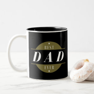 Cool Modern Best DAD Ever Photo Gold Black Two-Tone Coffee Mug