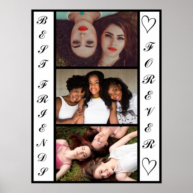 Cool Modern Best Friends Forever 3 Photos Poster (Front)