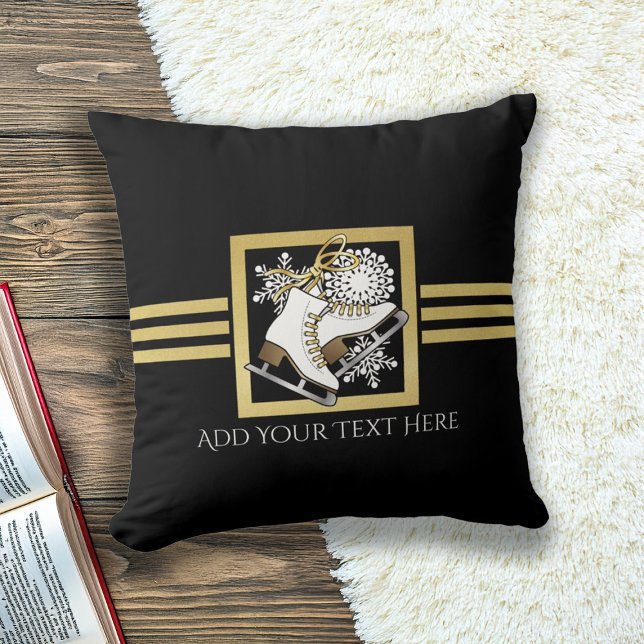 Cool Modern Black and Gold Glitter Ice Skating Cushion (Creator Uploaded)