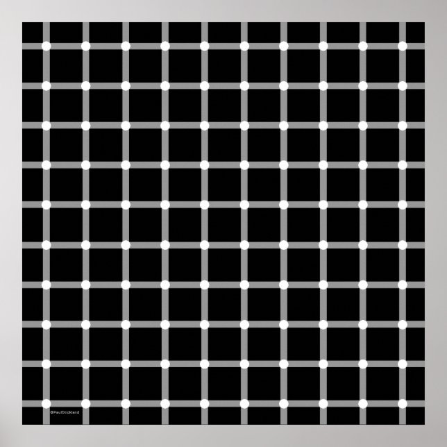 Cool Modern Black and White Optical Illusion Art Poster (Front)
