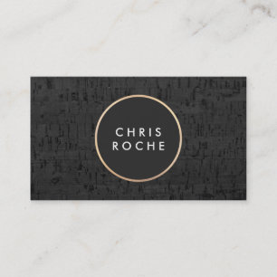 Cool Modern Black Circle Emblem Cork Board Business Card
