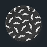 Cool Modern Black White Moustache Pattern Paper Plate<br><div class="desc">This modern, minimalist, and cool pattern is the perfect design for any trendy individual. It features a hand-drawn moustache illustration pattern in a simple black and white colour scheme. Enjoy this fun and playful design! ***IMPORTANT DESIGN NOTE: For any custom design request such as matching product requests, colour changes, placement...</div>