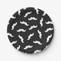Cool Modern Black White Moustache Pattern