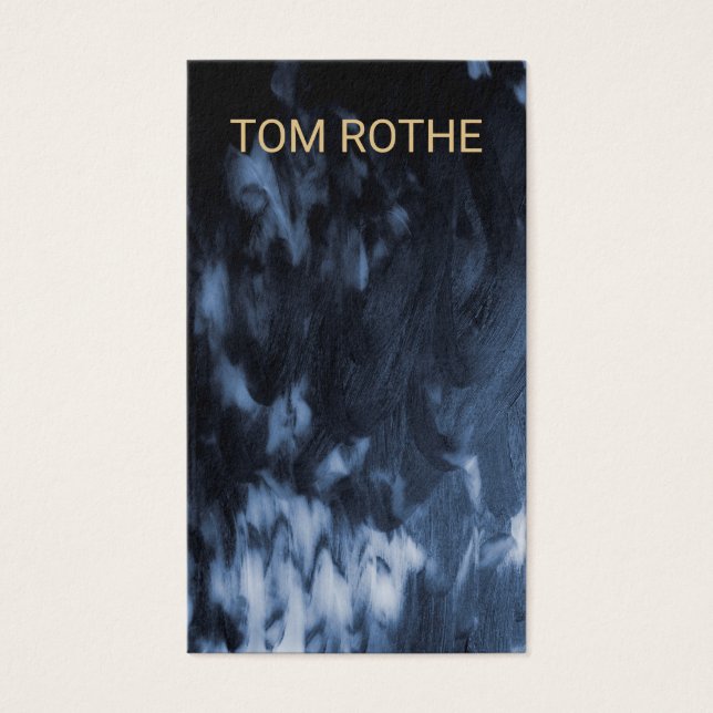 Cool Modern Black White Painted Abstract (Front)