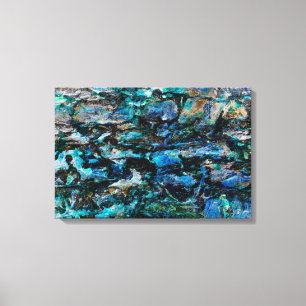 Cool, modern blue paint old wall grunge art design canvas print
